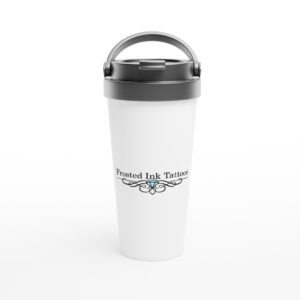 White 15oz Stainless Steel Travel Mug